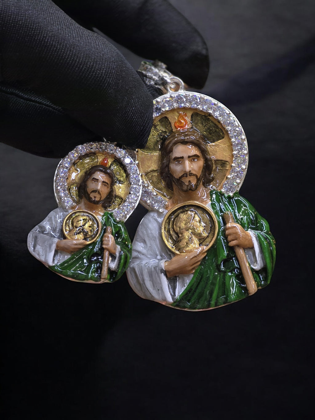 Enameled Saint Jude pendant