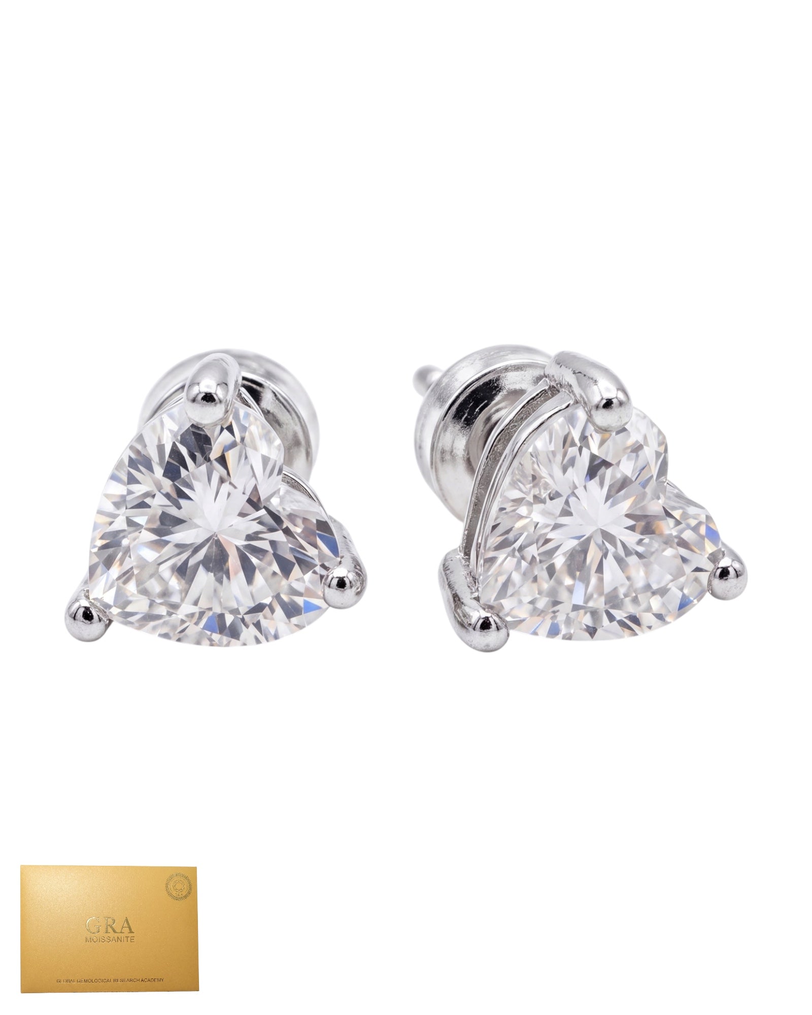 Aretes corazón moissanita
