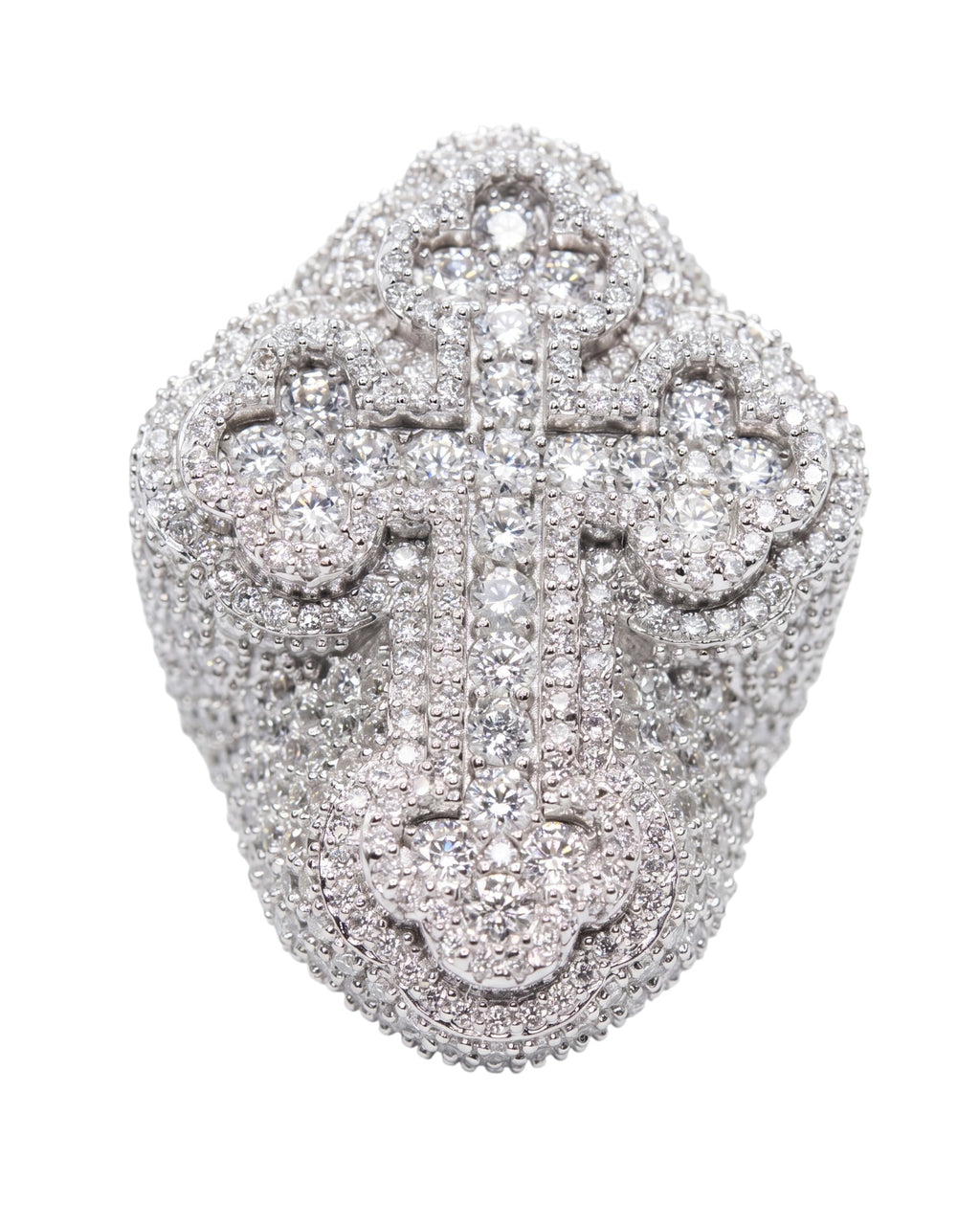 Anillo Cruz moissanita
