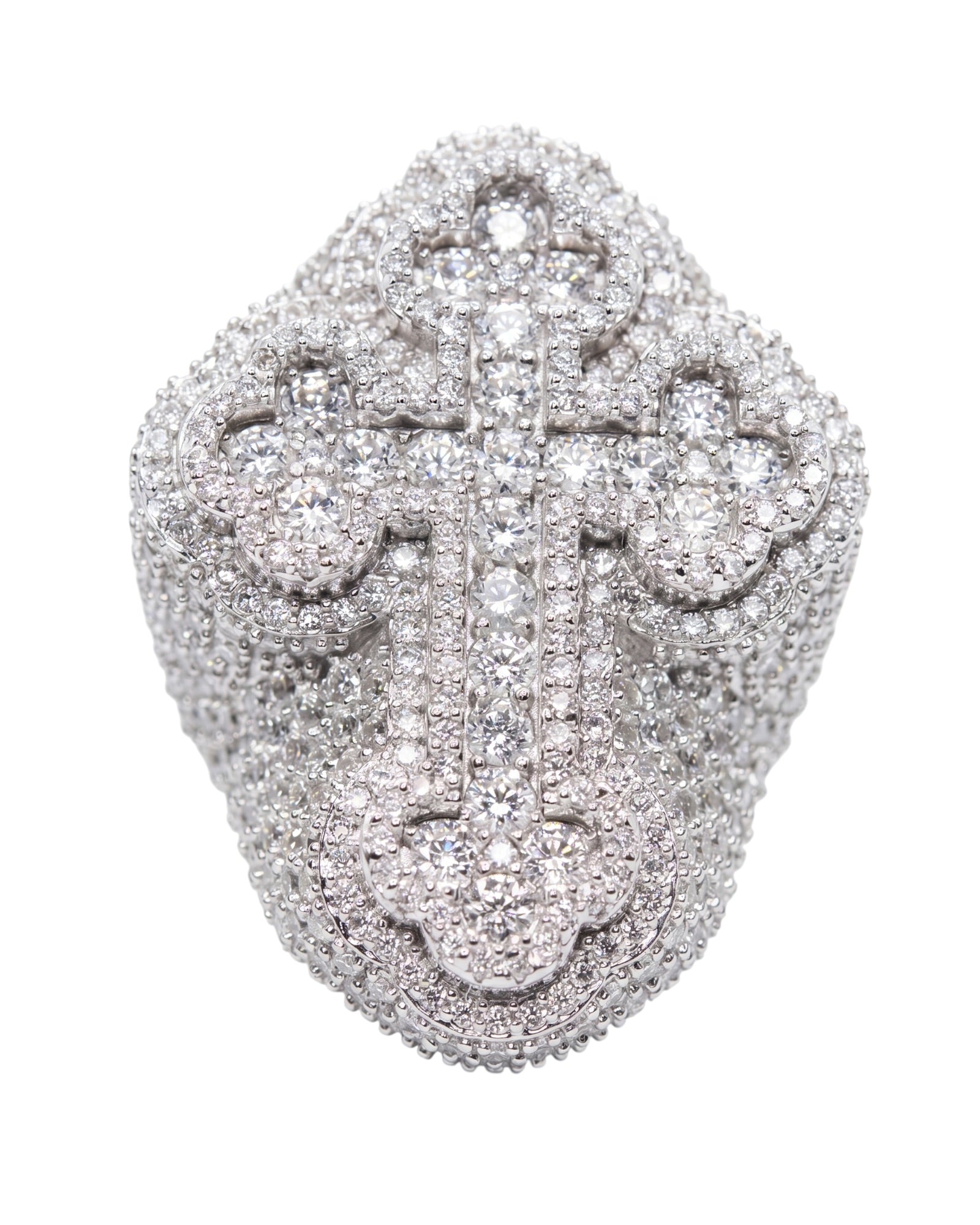 Anillo Cruz moissanita