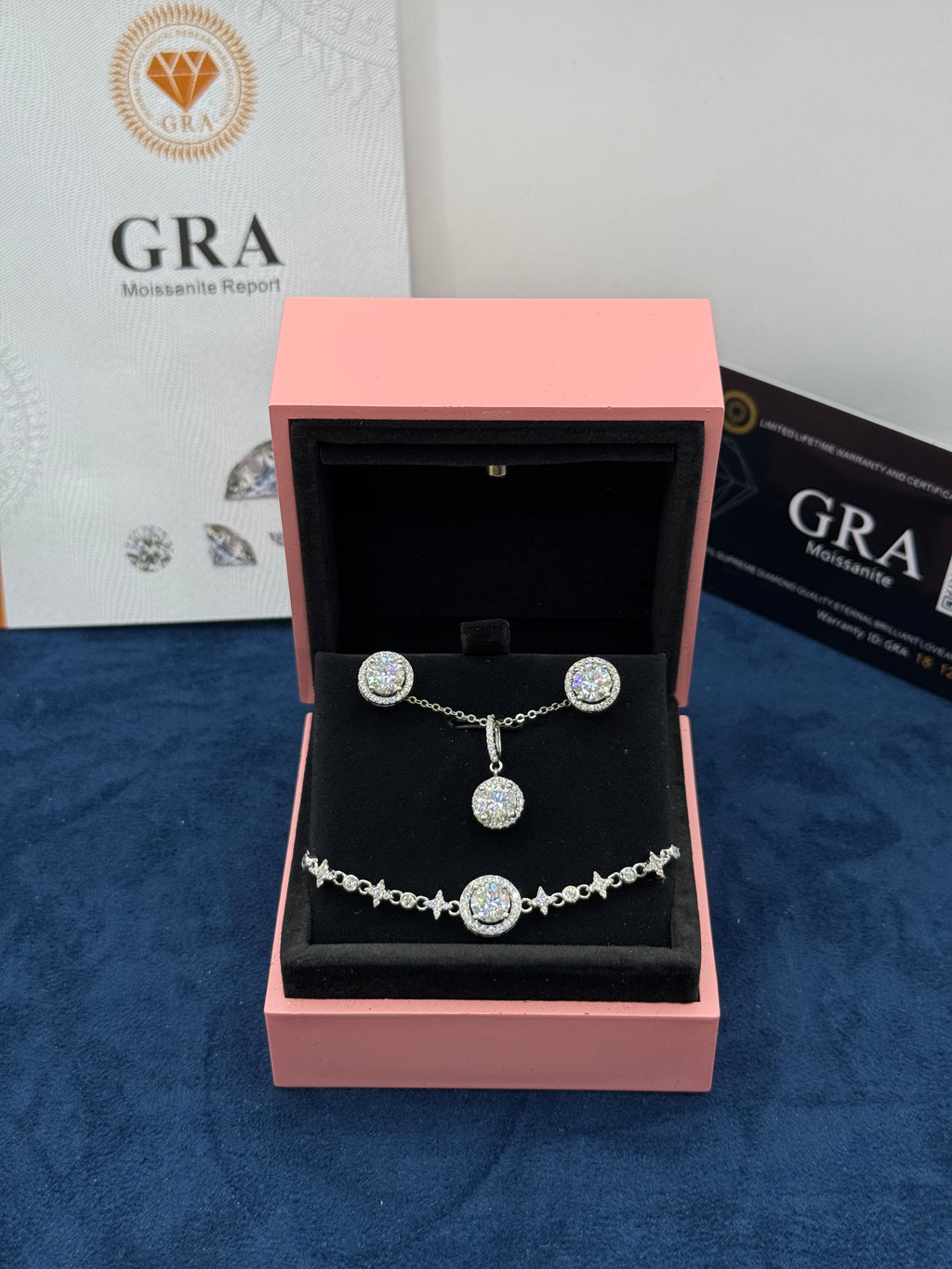 Halo Moissanite Set