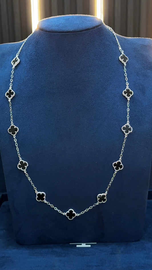 Cadena van cleef negra sin rodio