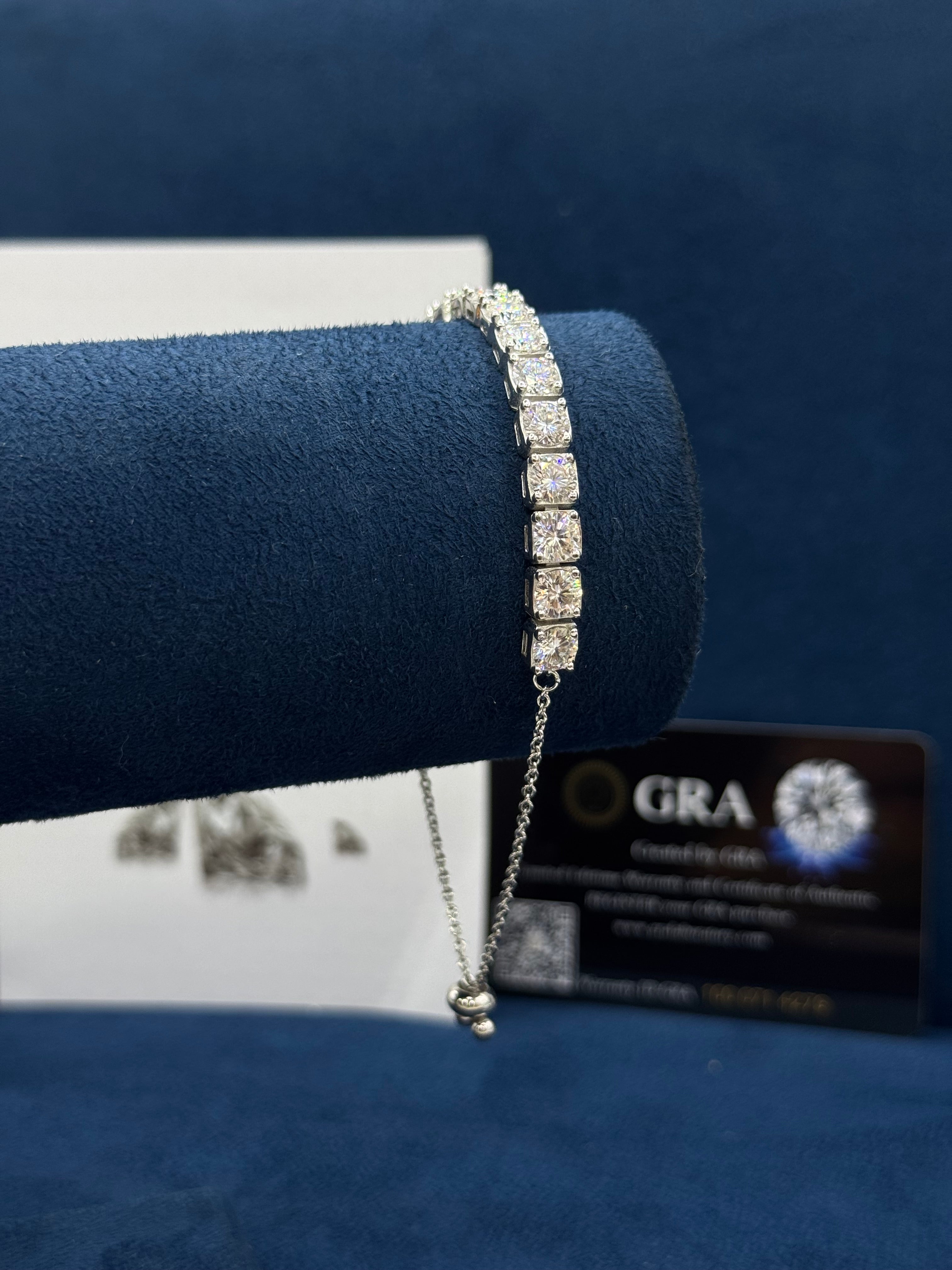 Pulso tenis ajustable moissanita 5CT