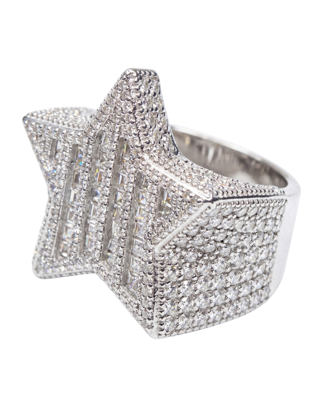Anillo estrella moissanita