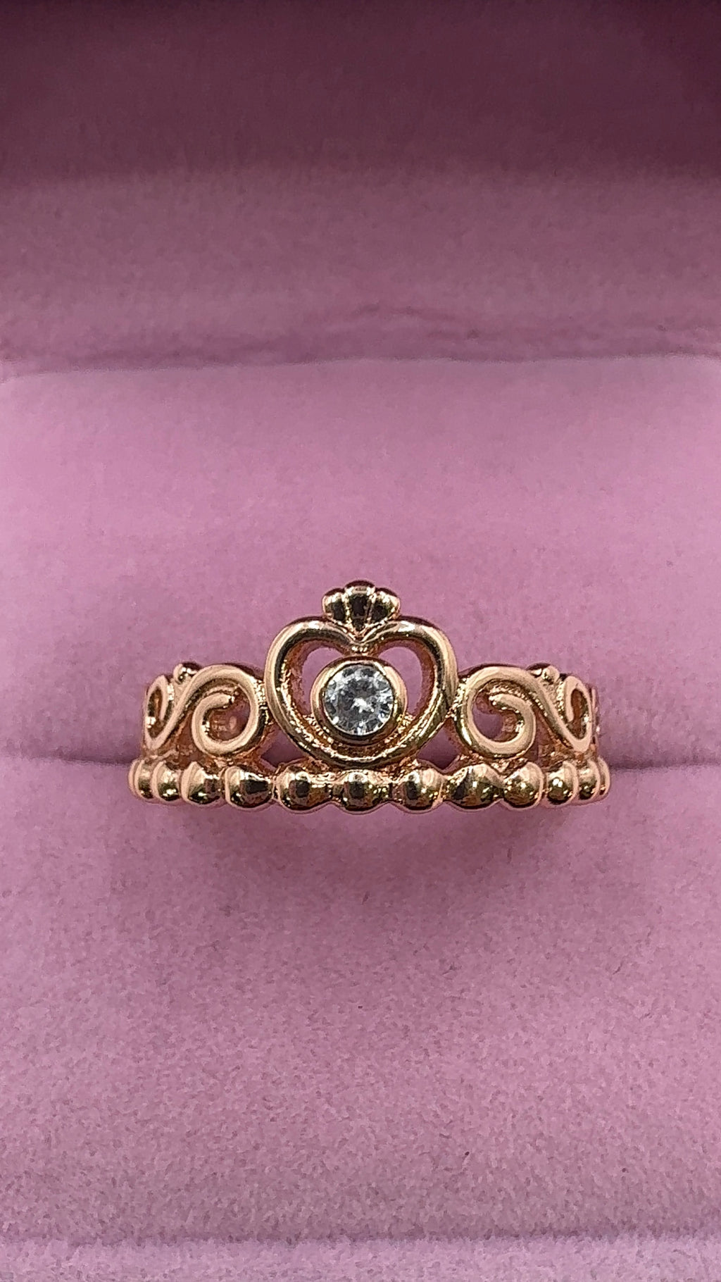 Pink crown ring