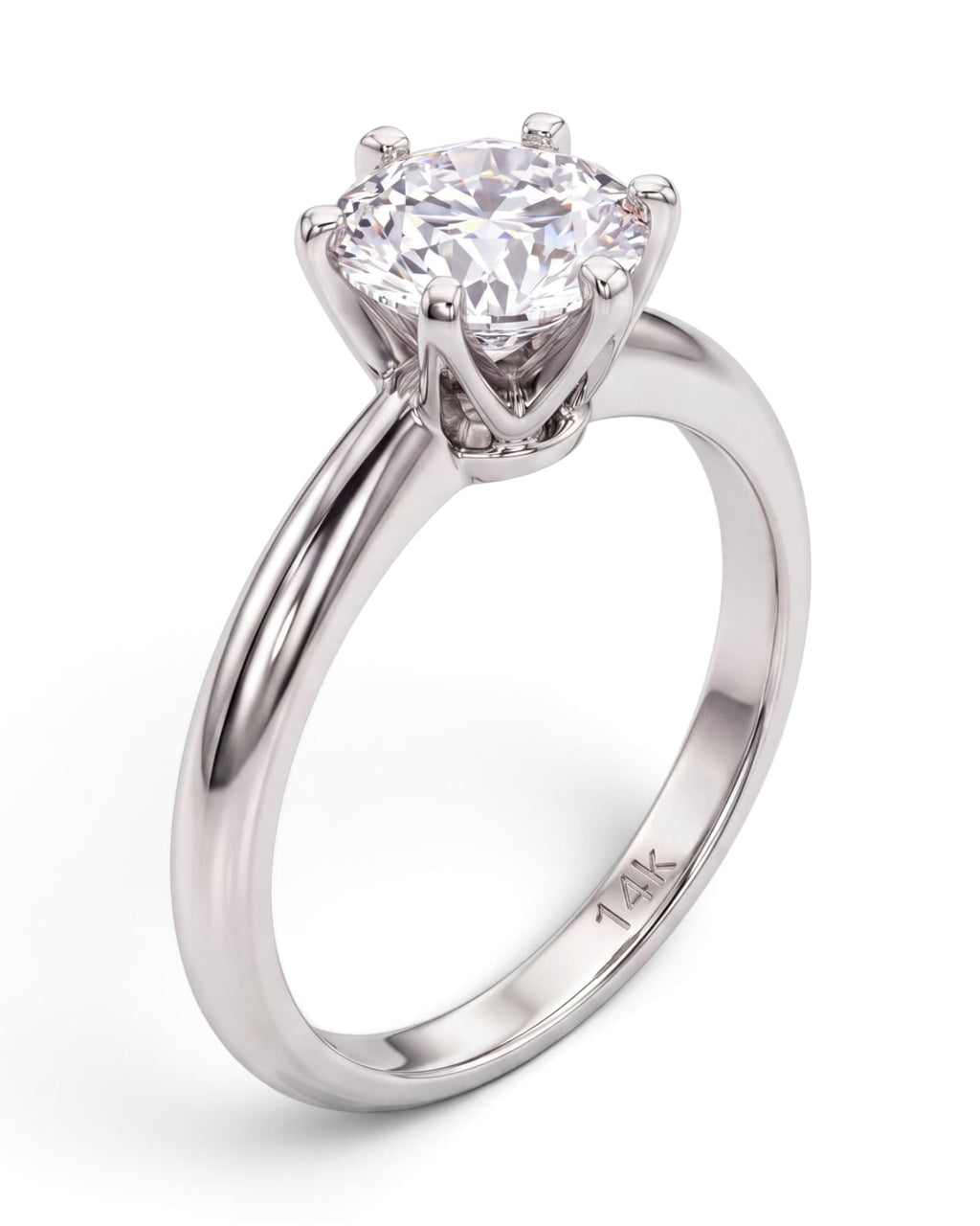 Anillo solitario de laboratorio 1.04 CT en Oro blanco 14k