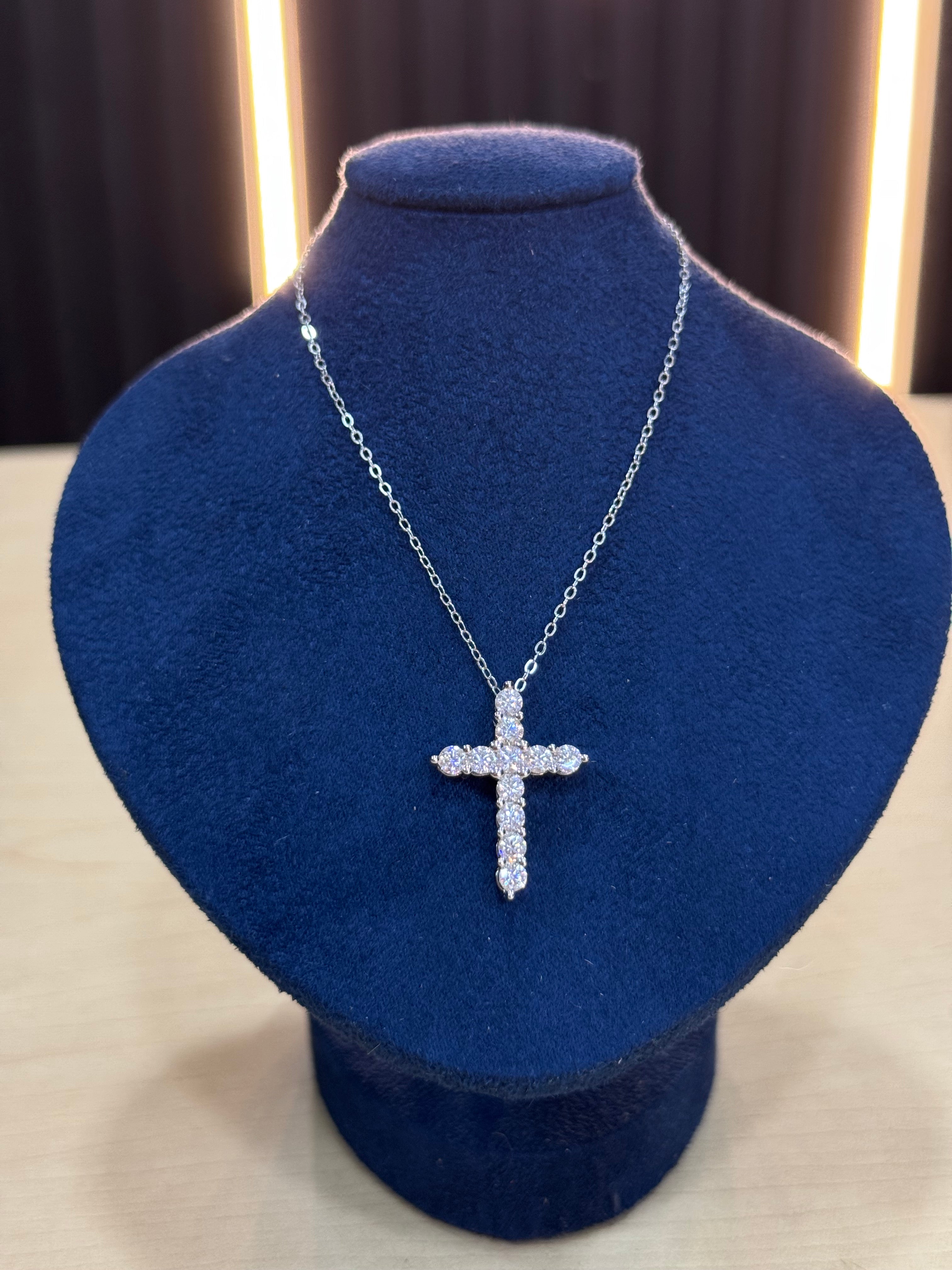 Moissanite cross necklace