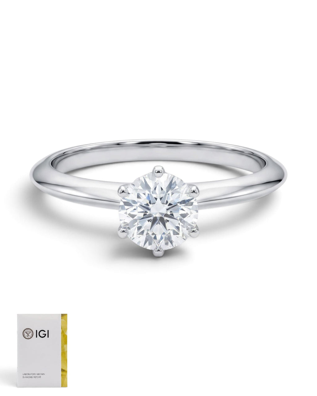 Anillo solitario de laboratorio 0.52 CT en Oro blanco 14k