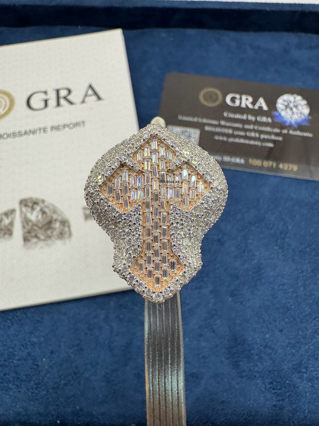 Anillo cruz rosegold