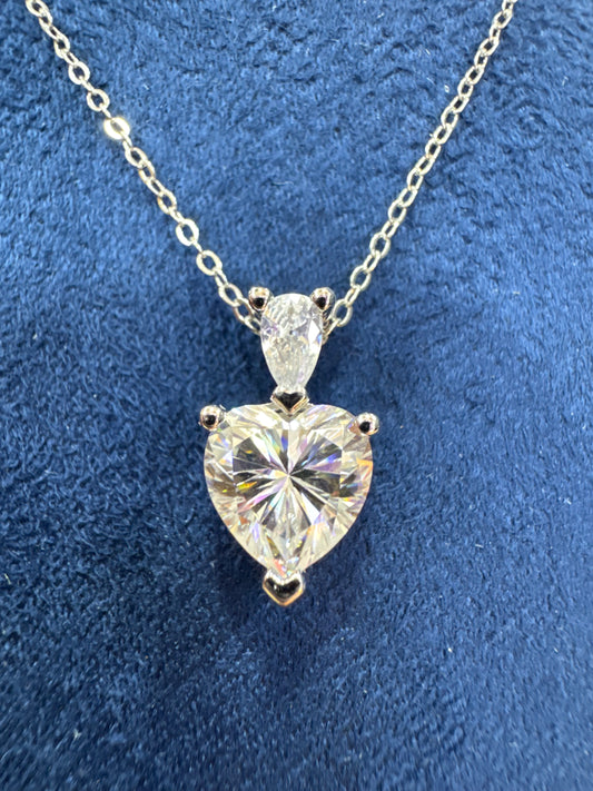 Collar Moissanita corazón