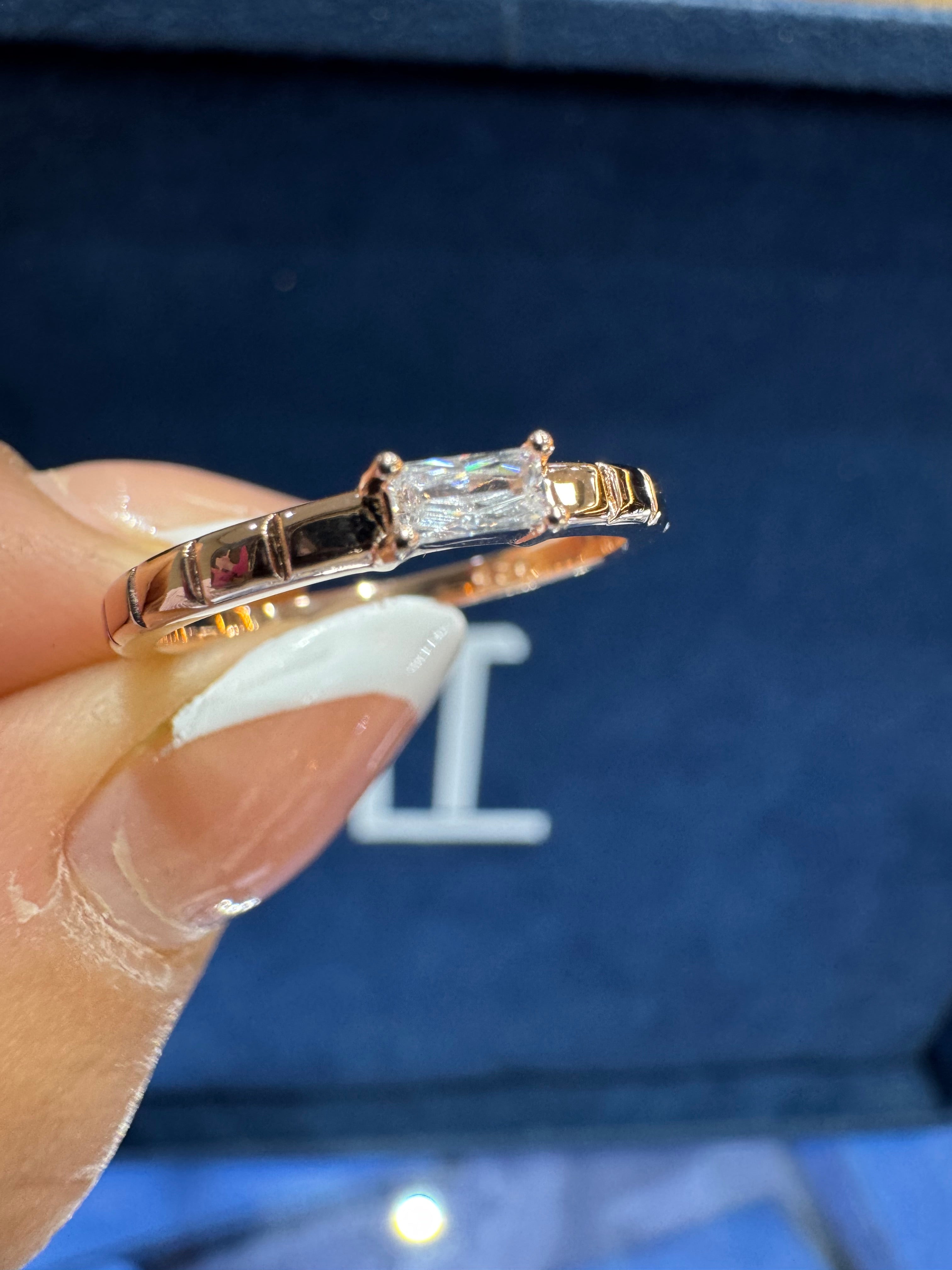 Anillo baguette rosegold