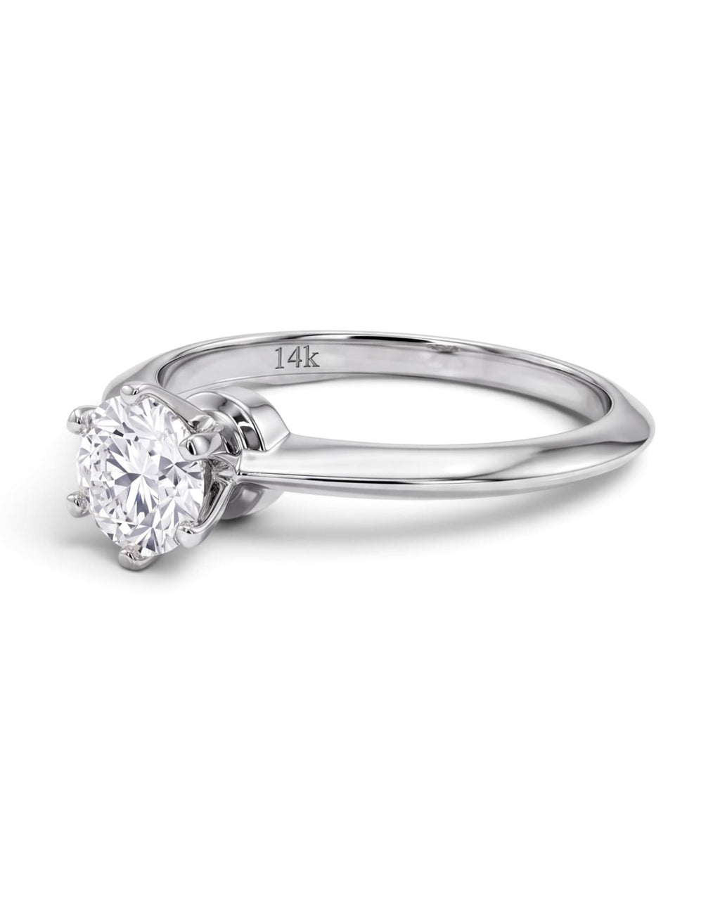Anillo solitario de laboratorio 0.52 CT en Oro blanco 14k