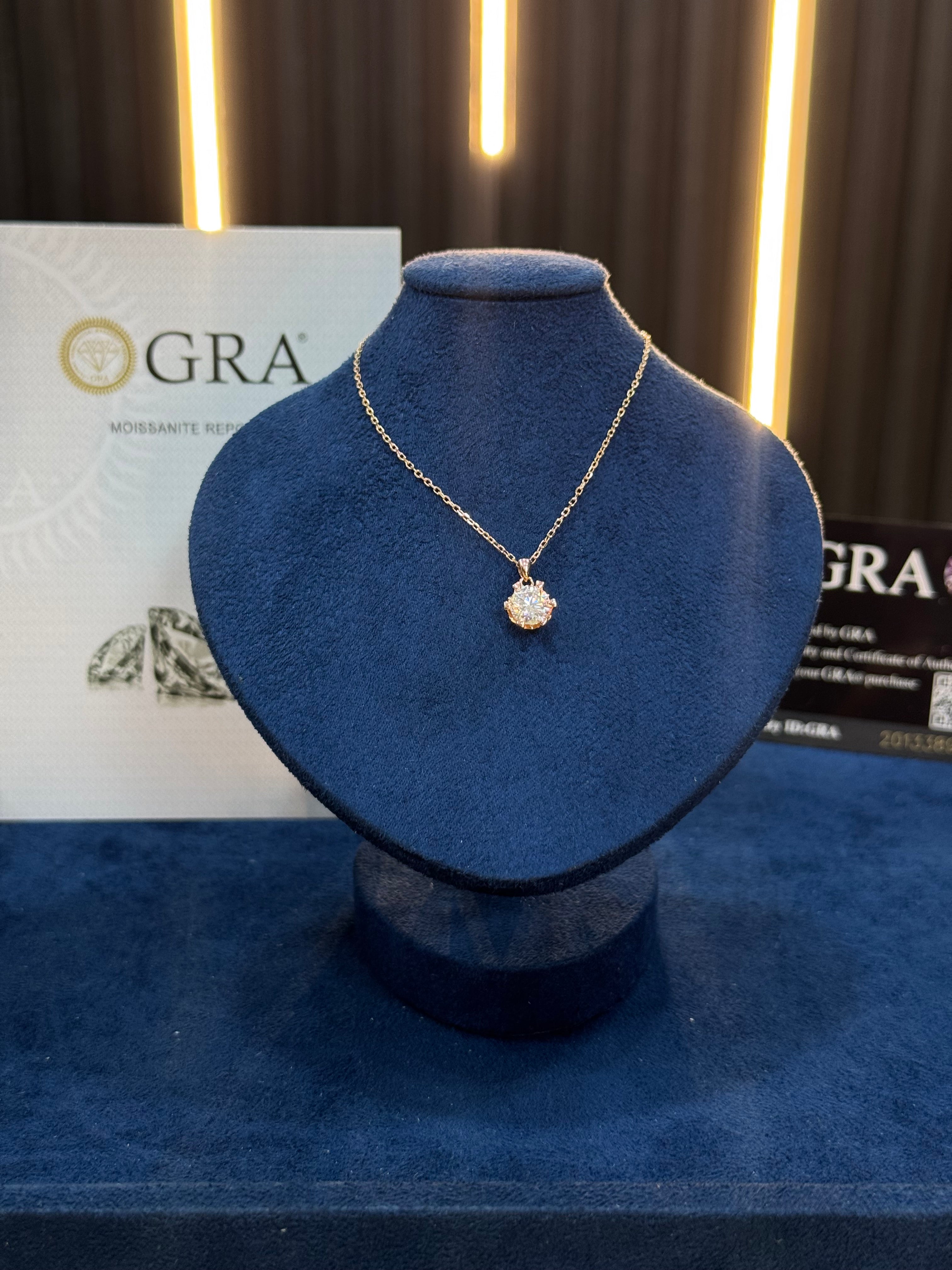 Rosegold moissanite necklace