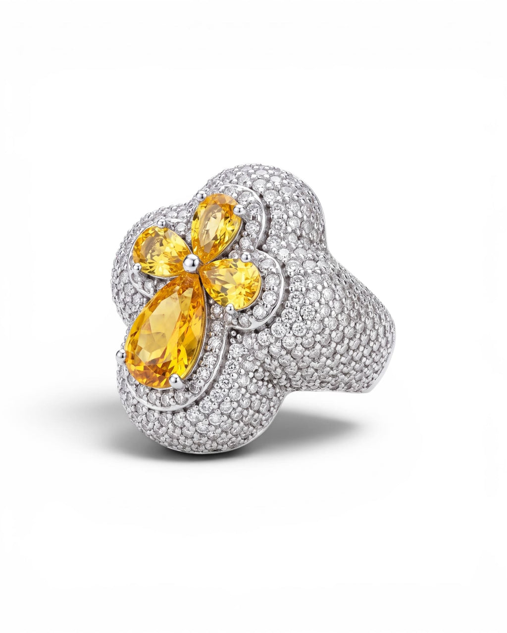 Anillo amarillo moissanita