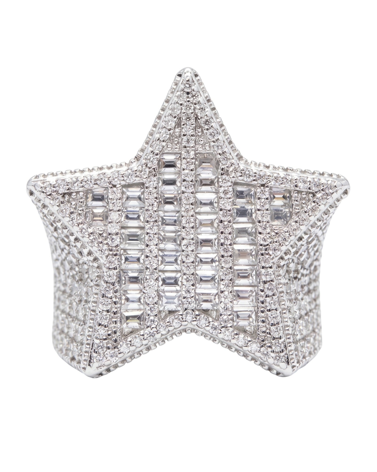 Anillo estrella moissanita