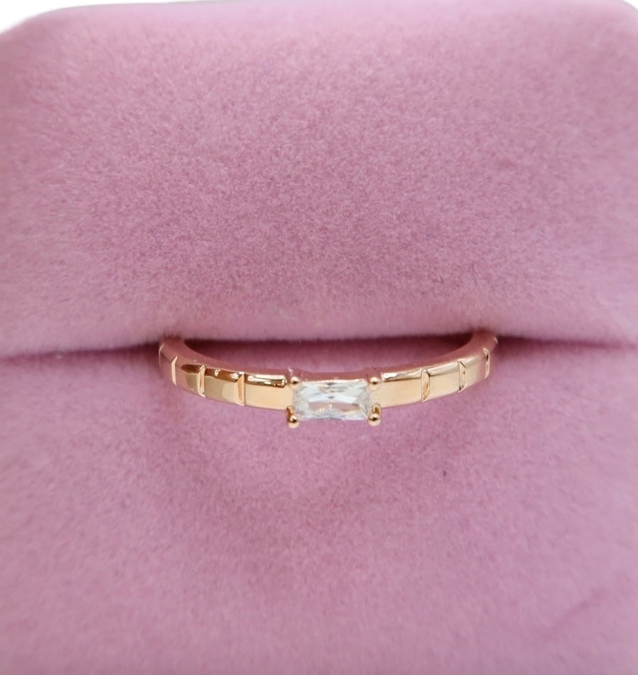 Anillo baguette rosegold