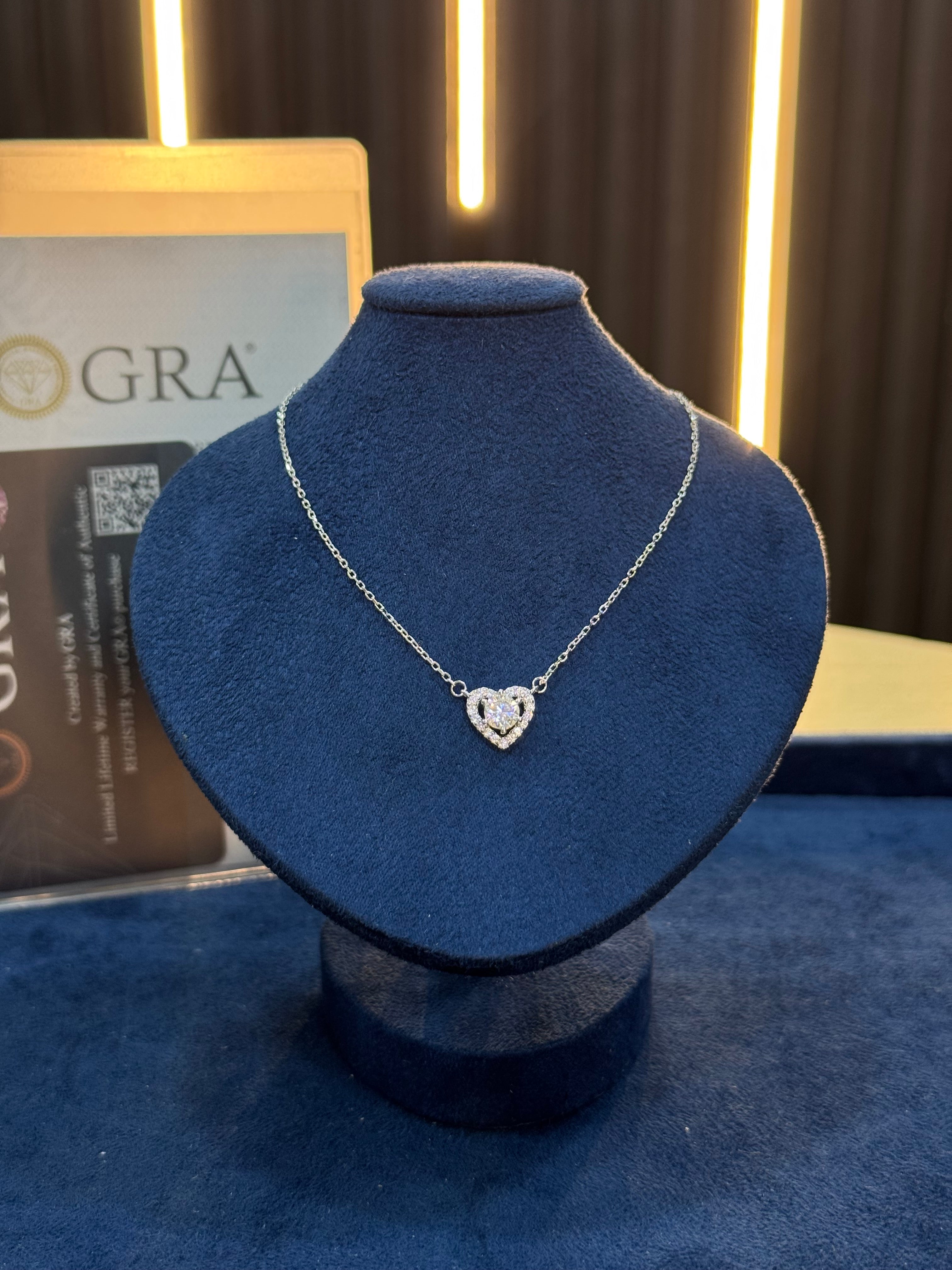 Moissanite heart necklace