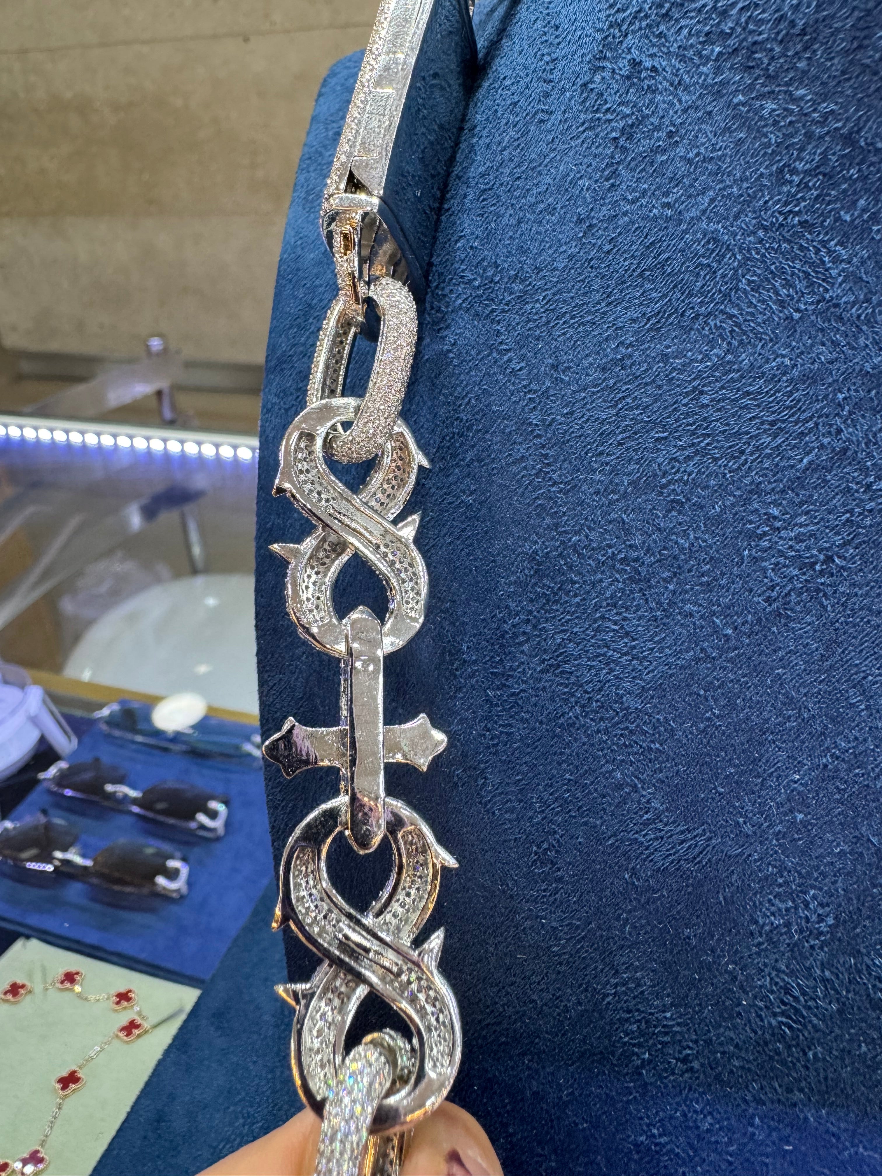 Cadena infinity cruz religión oro laminado