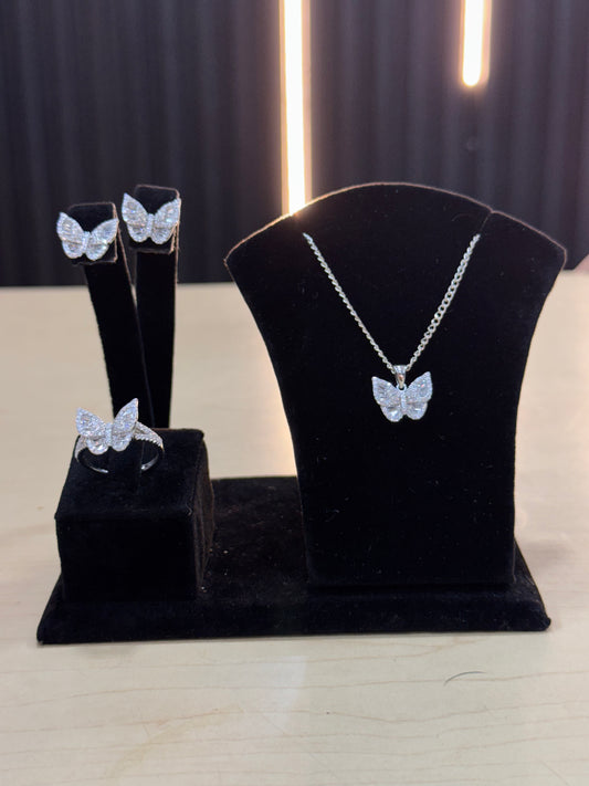 Set Mariposa arestes, anillo y collar
