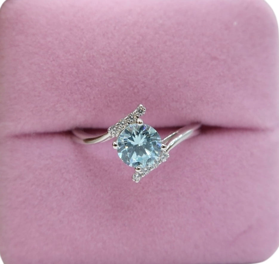 Anillo freeform azul celeste