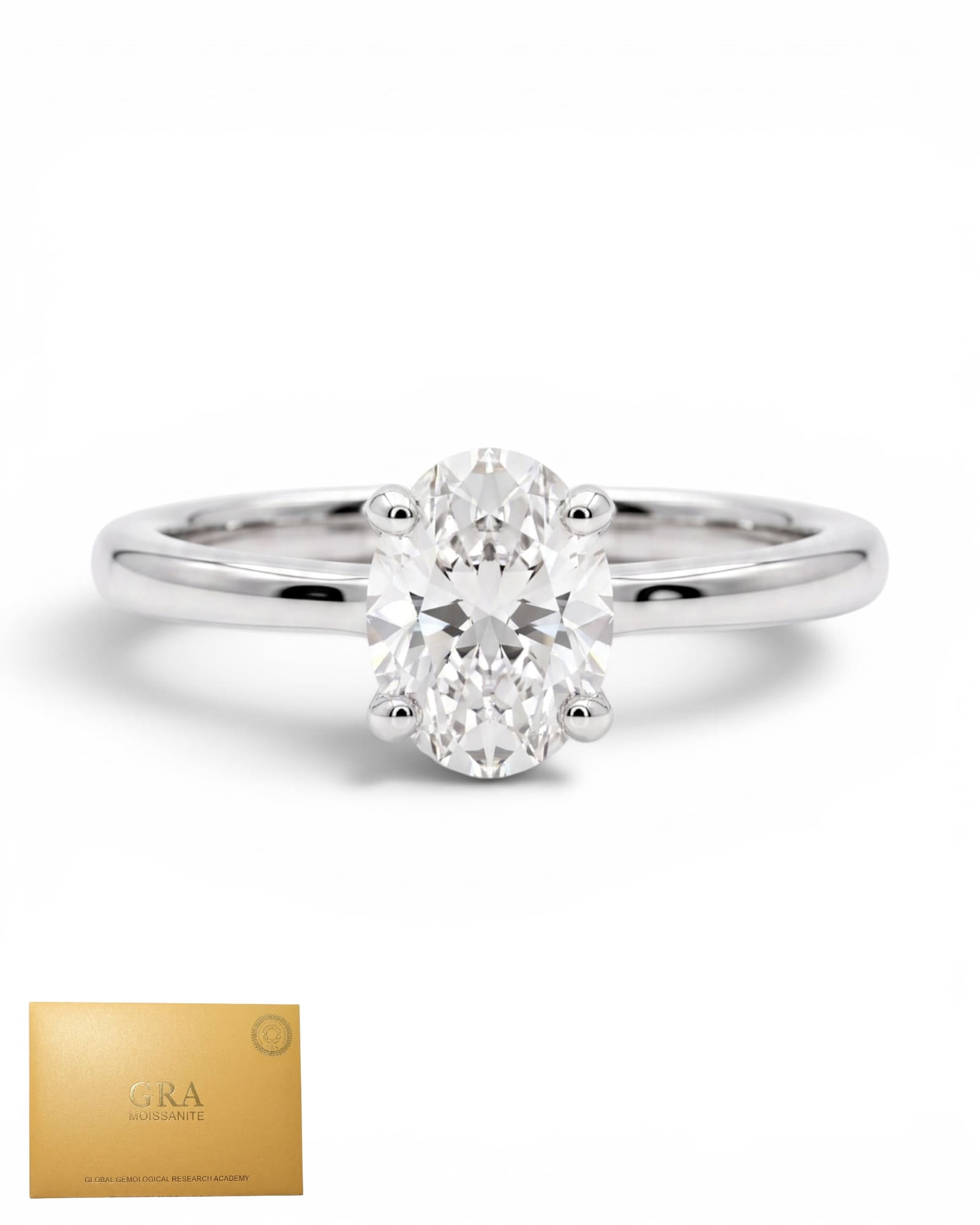 Anillo oval solitario VVS
