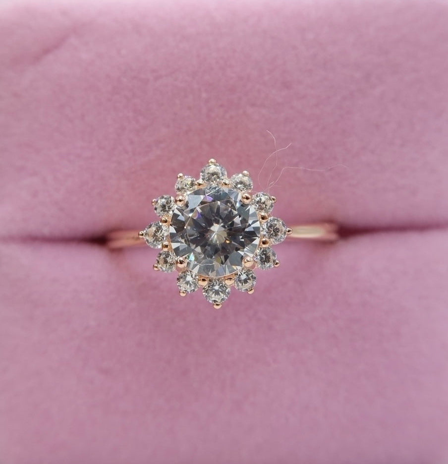 Anillo rosegold flor