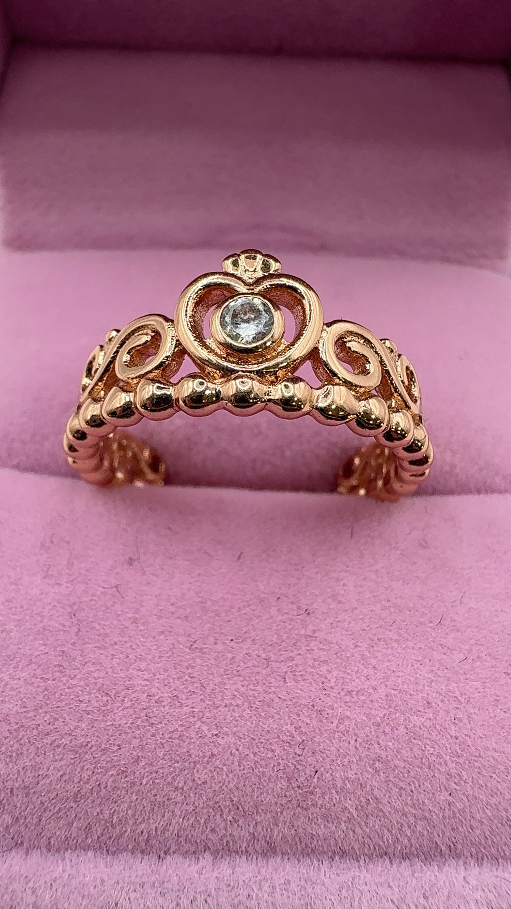 Pink crown ring