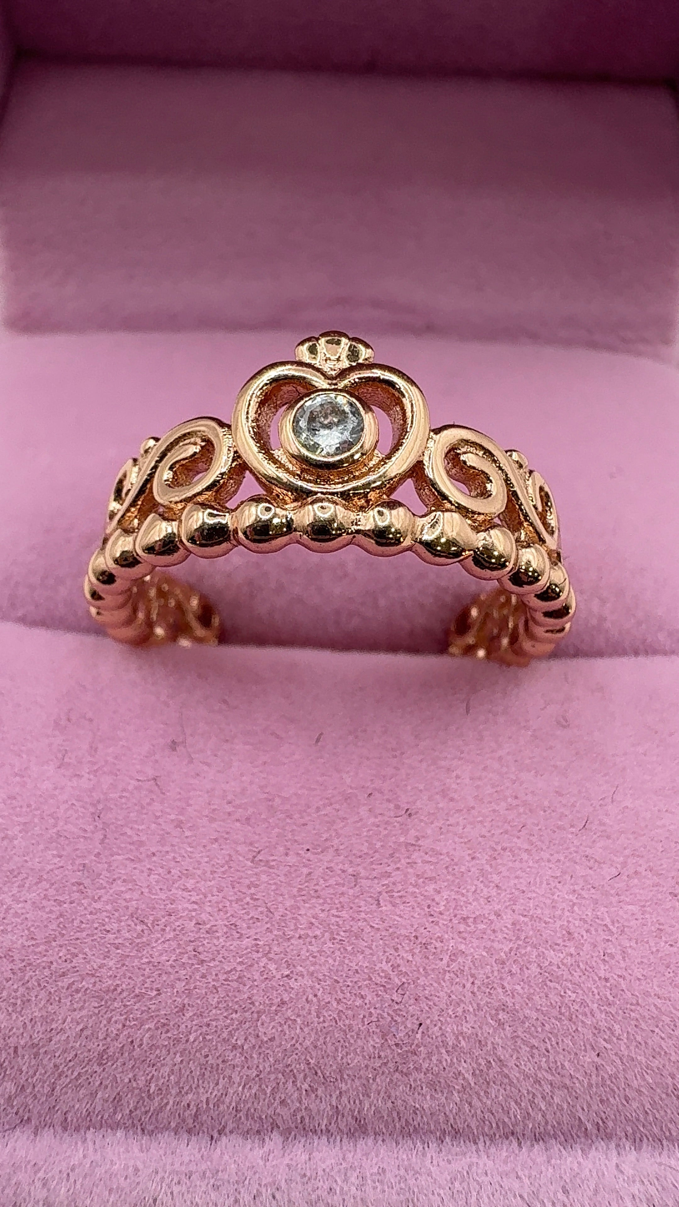 Pink crown ring