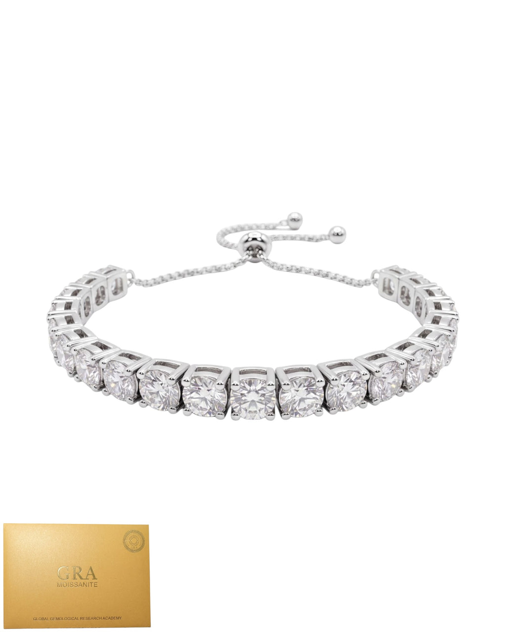 Pulso tenis ajustable moissanita