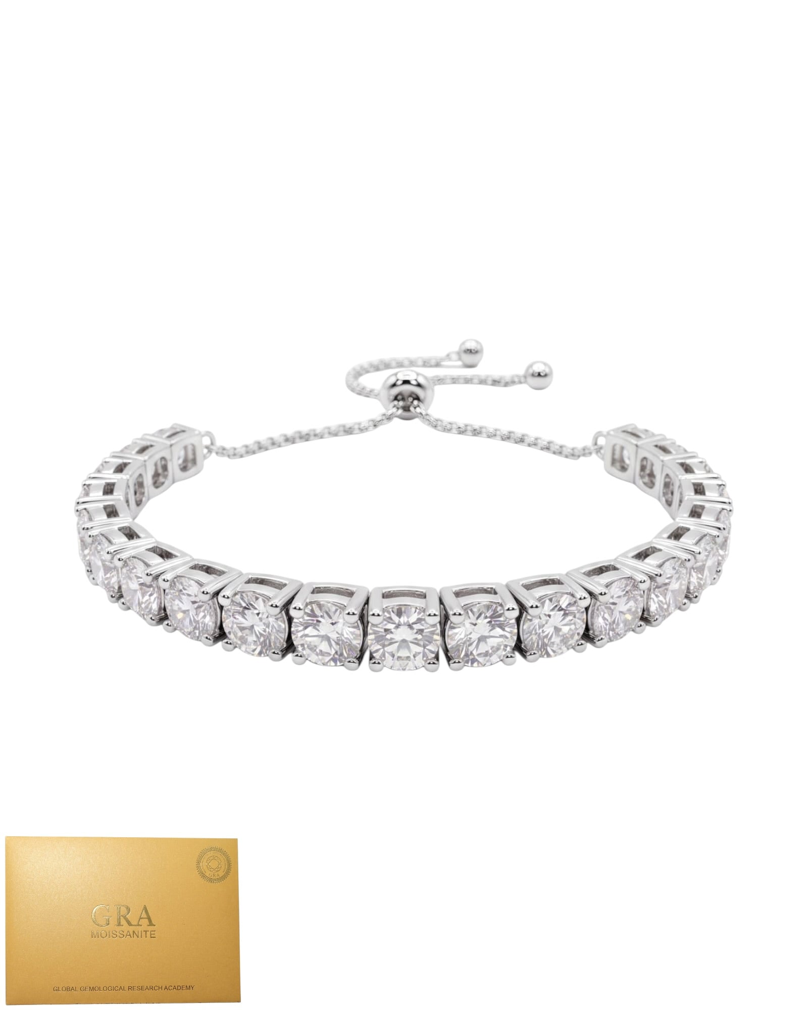 Pulso tenis ajustable moissanita