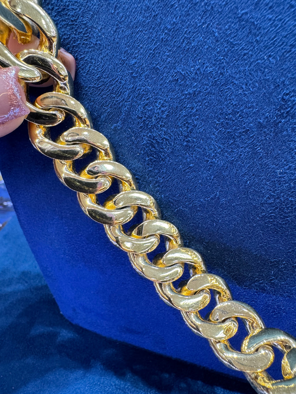 Cadena cubana dorado oro laminado