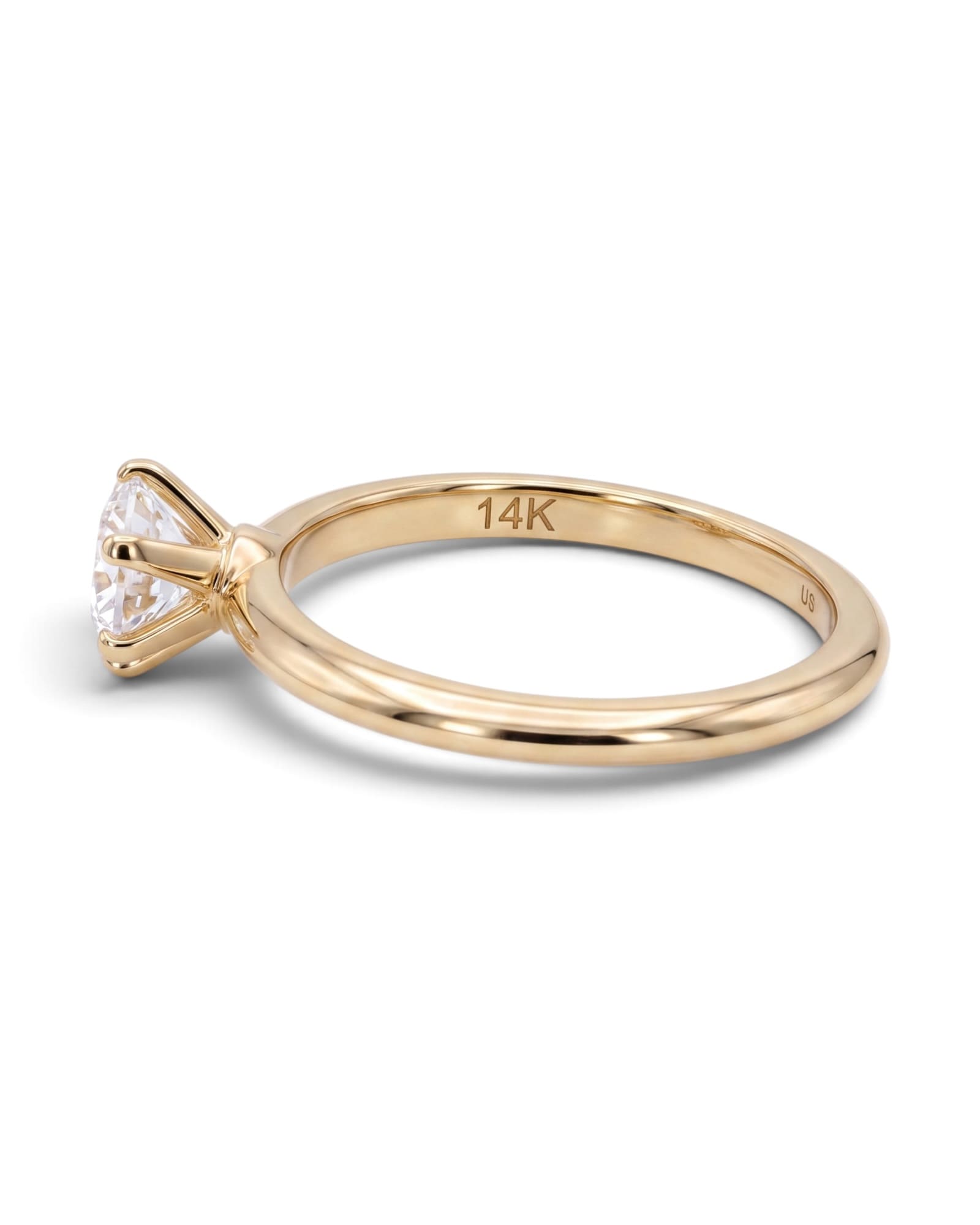 Anillo solitario de laboratorio 0.54 CT en Oro amarillo  14k
