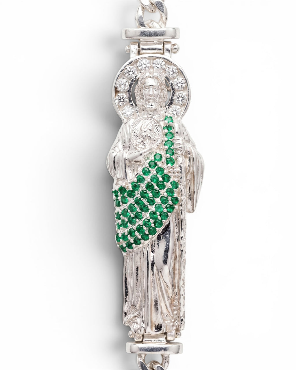 Pulso san Judas tejido chino verde