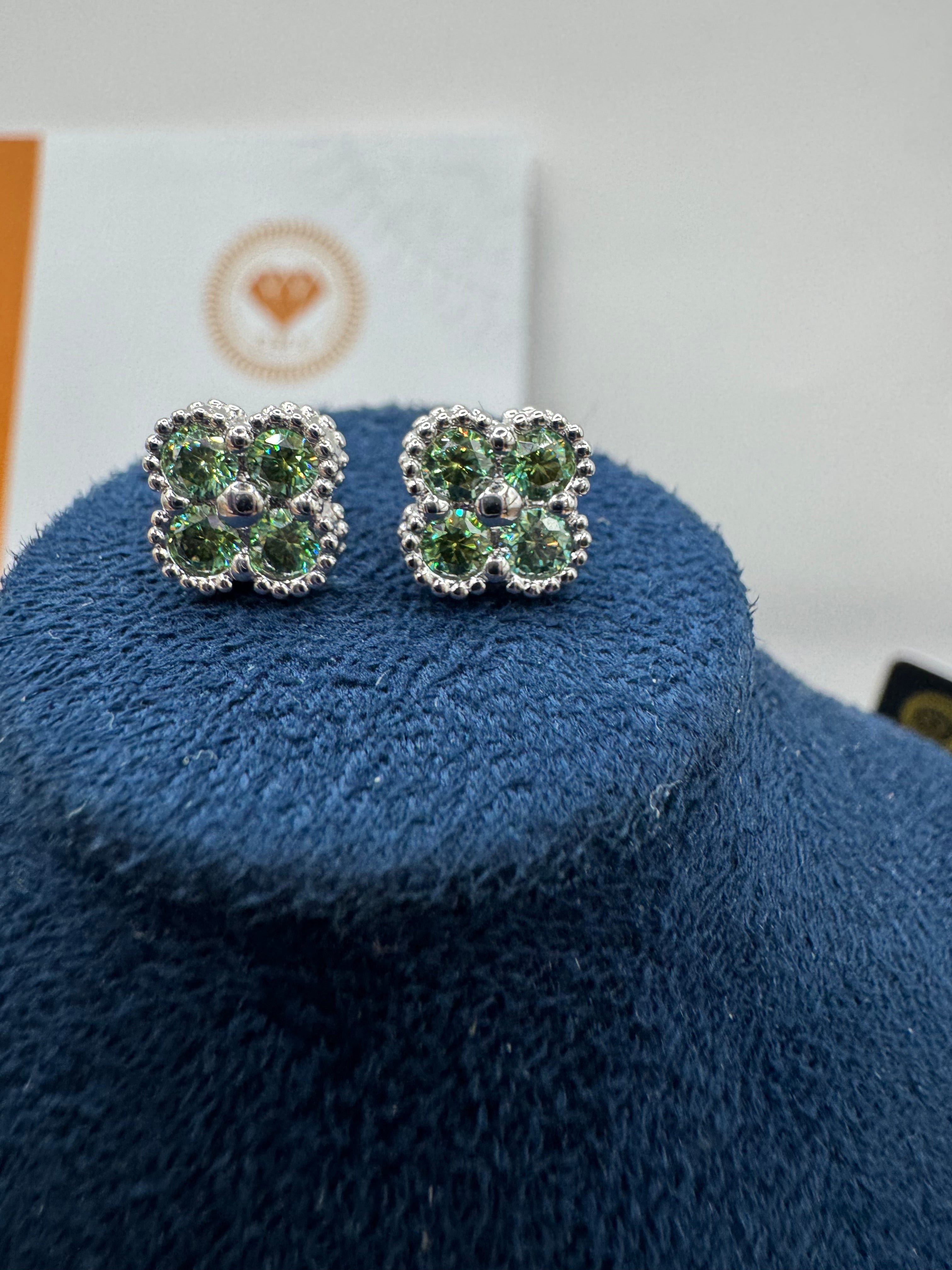 Aretes Moissanita greenblue