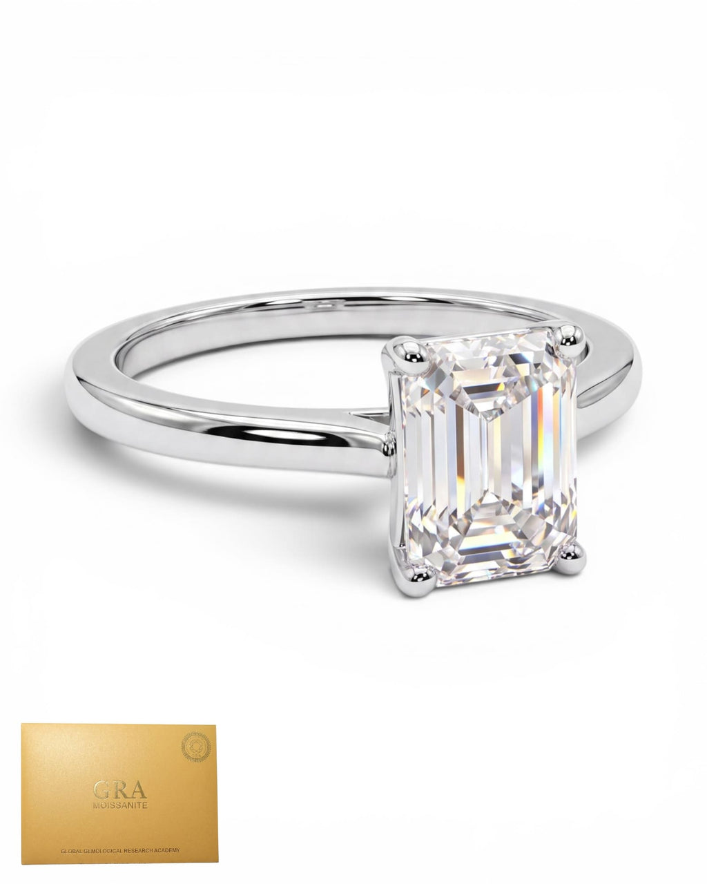 Anillo baguette moissanita