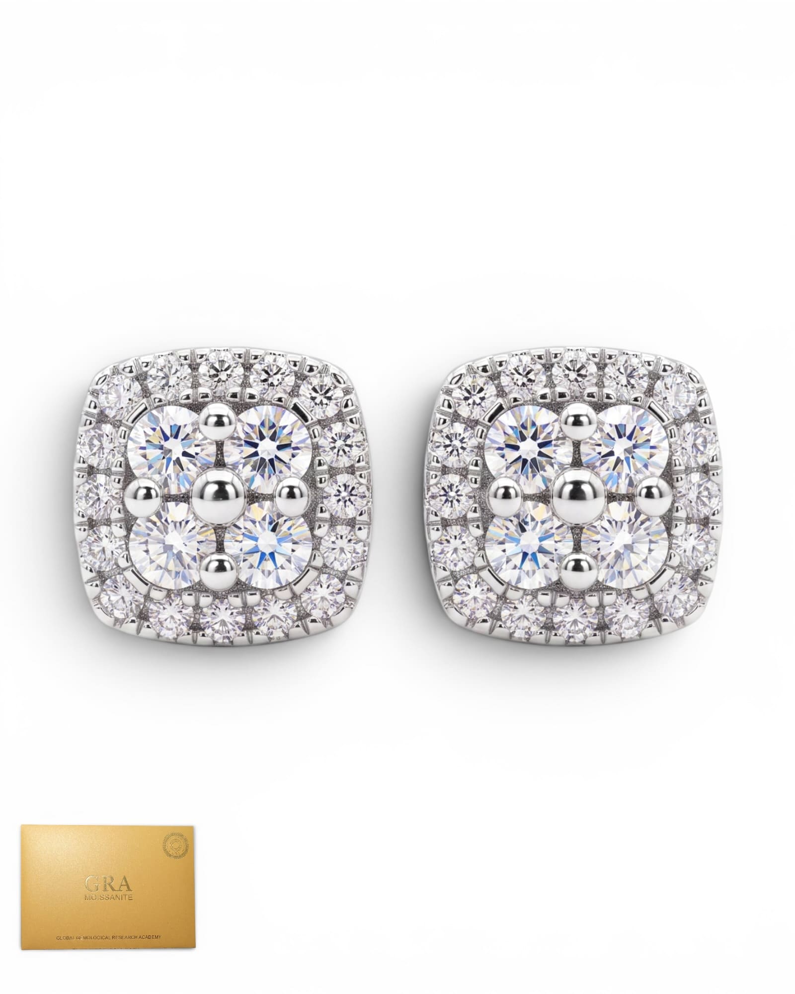 Moissanite square earrings