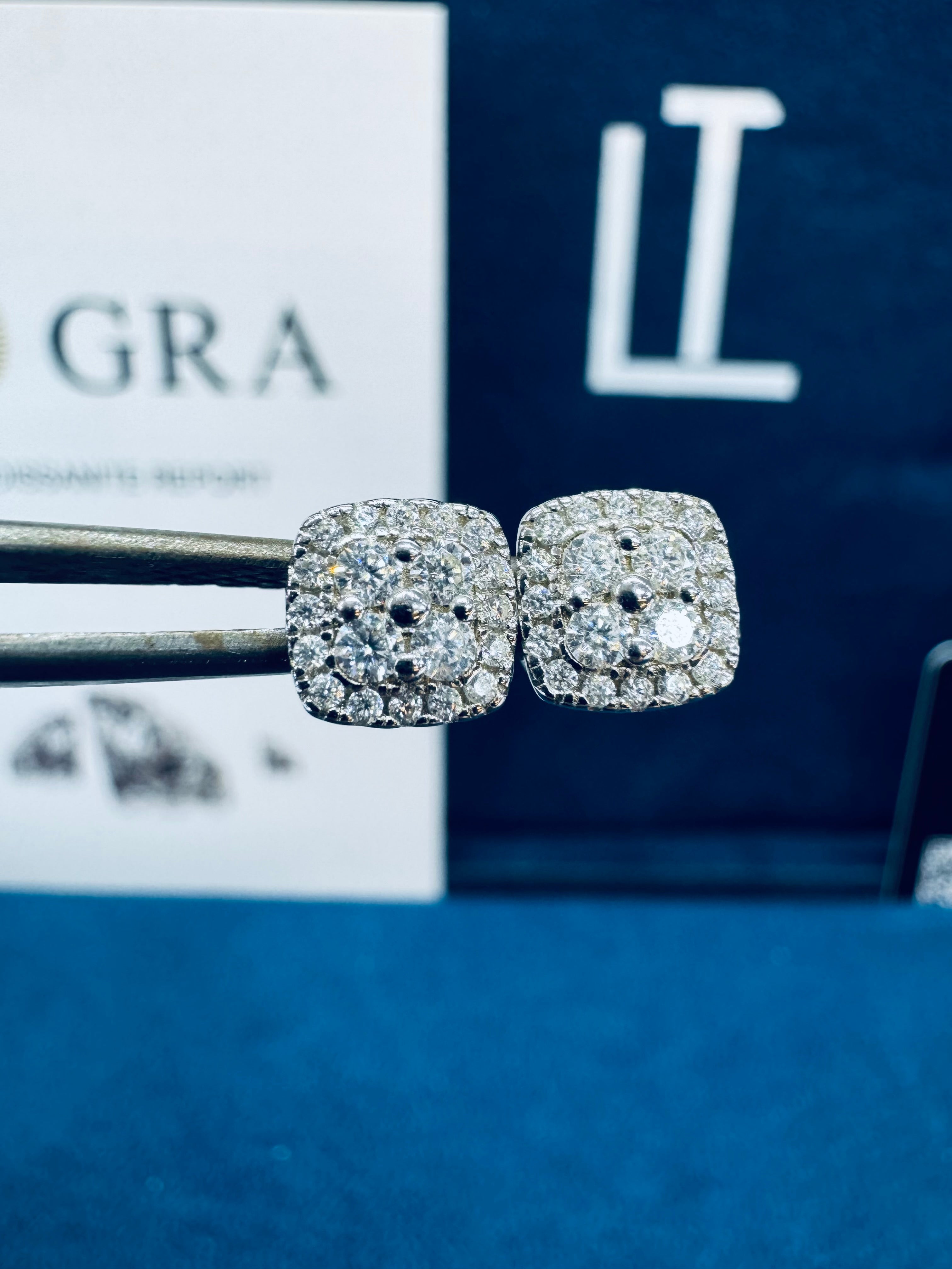 Moissanite square earrings