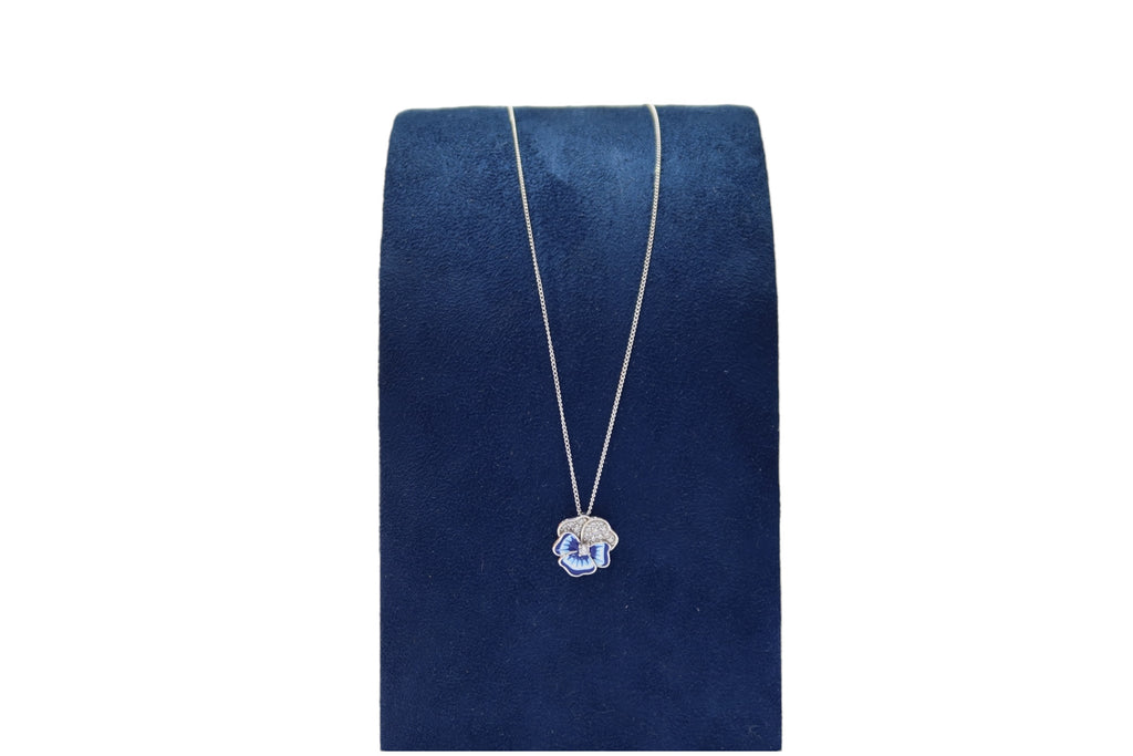 Collar dije flor azul