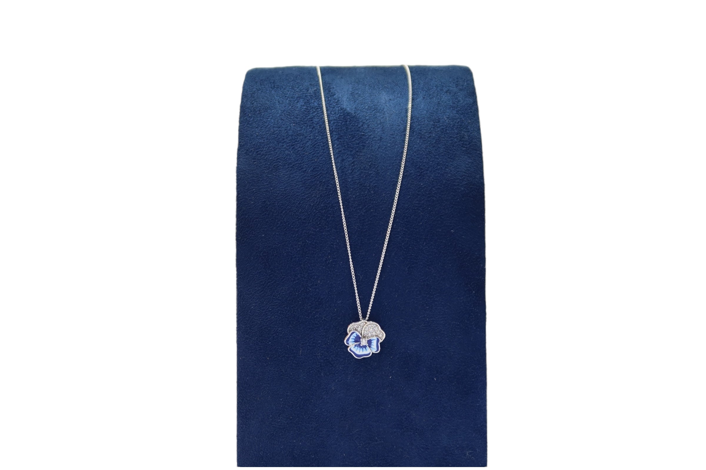 Collar dije flor azul