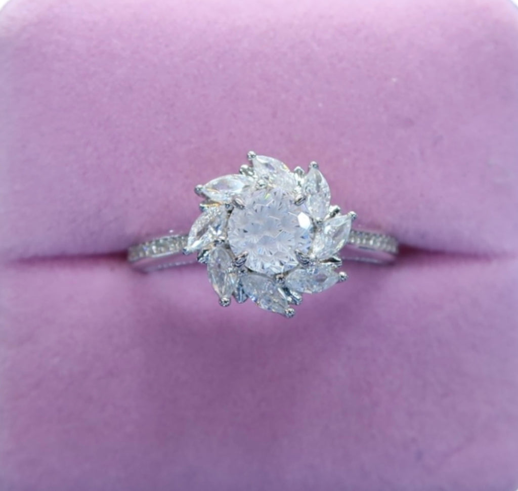 Anillo girasol blanco