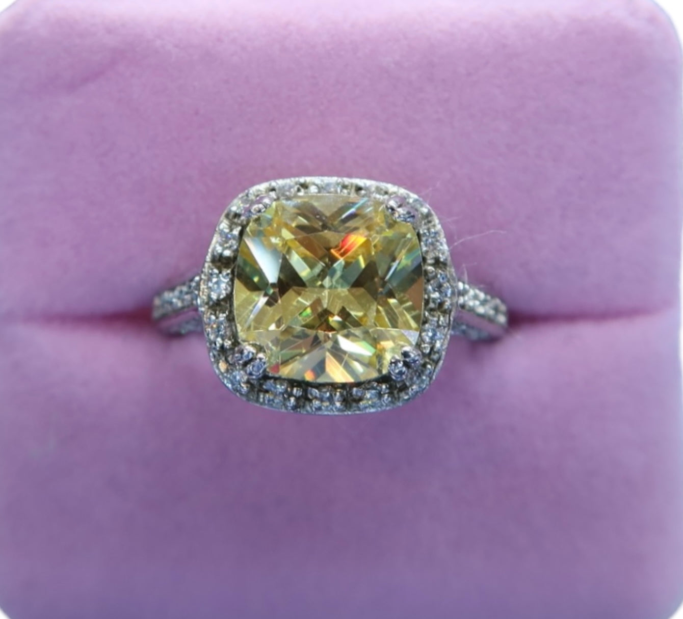 Anillo Plata Zirconia amarilla