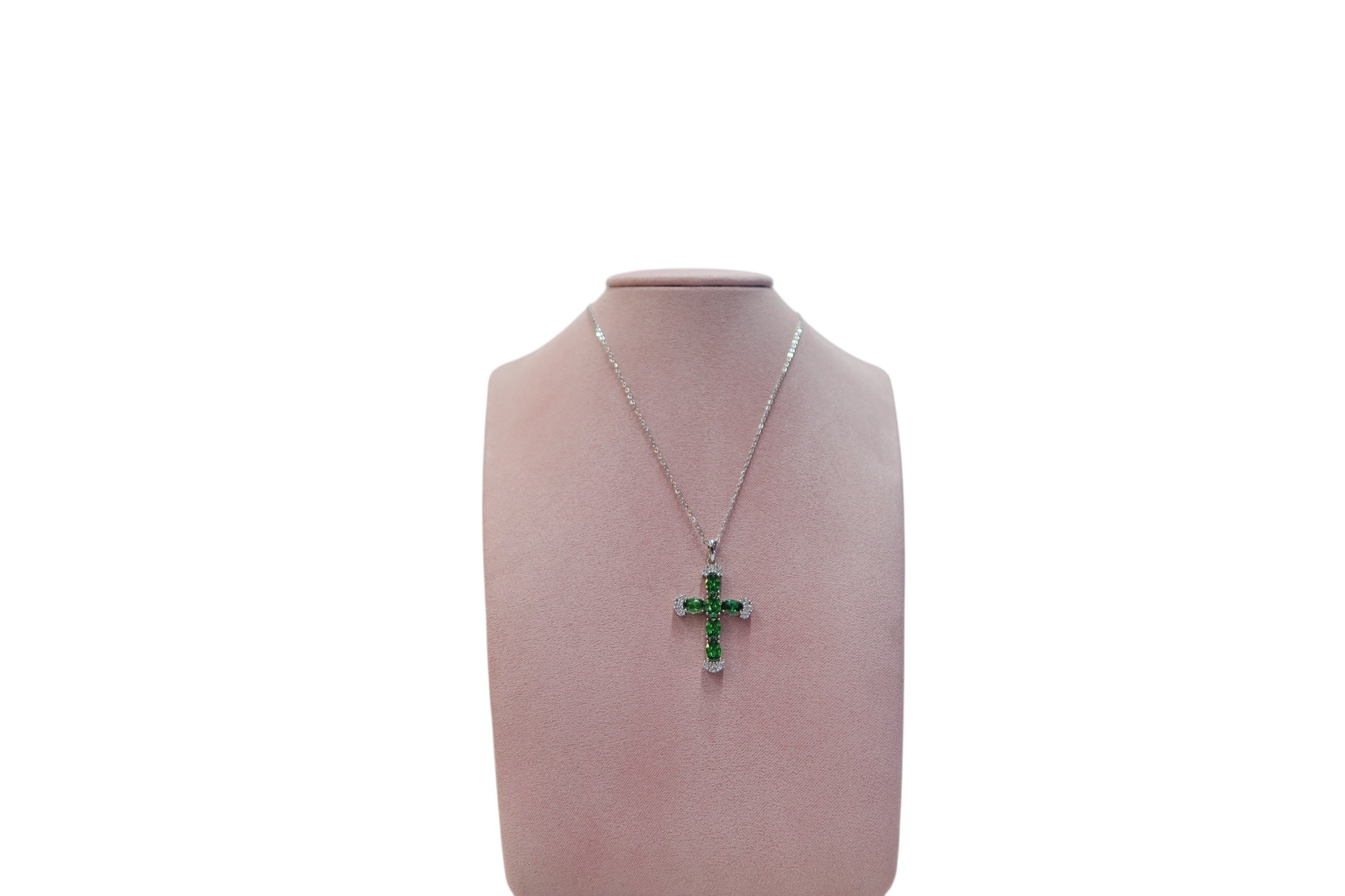 Collar cruz verde