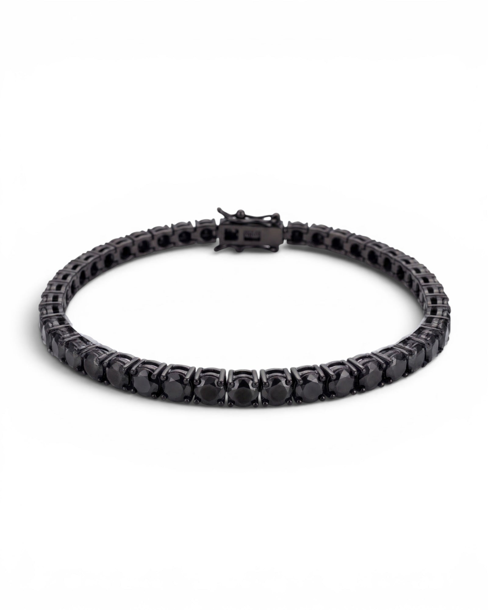 Pulso tenis rodio negro 3mm