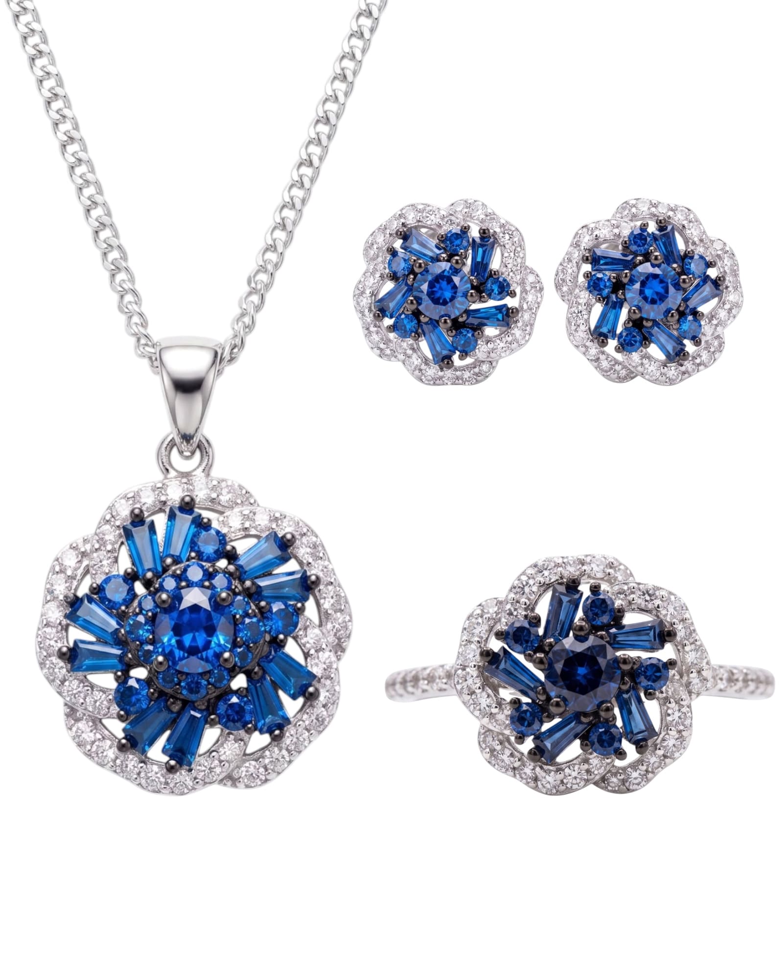 Set flor azul