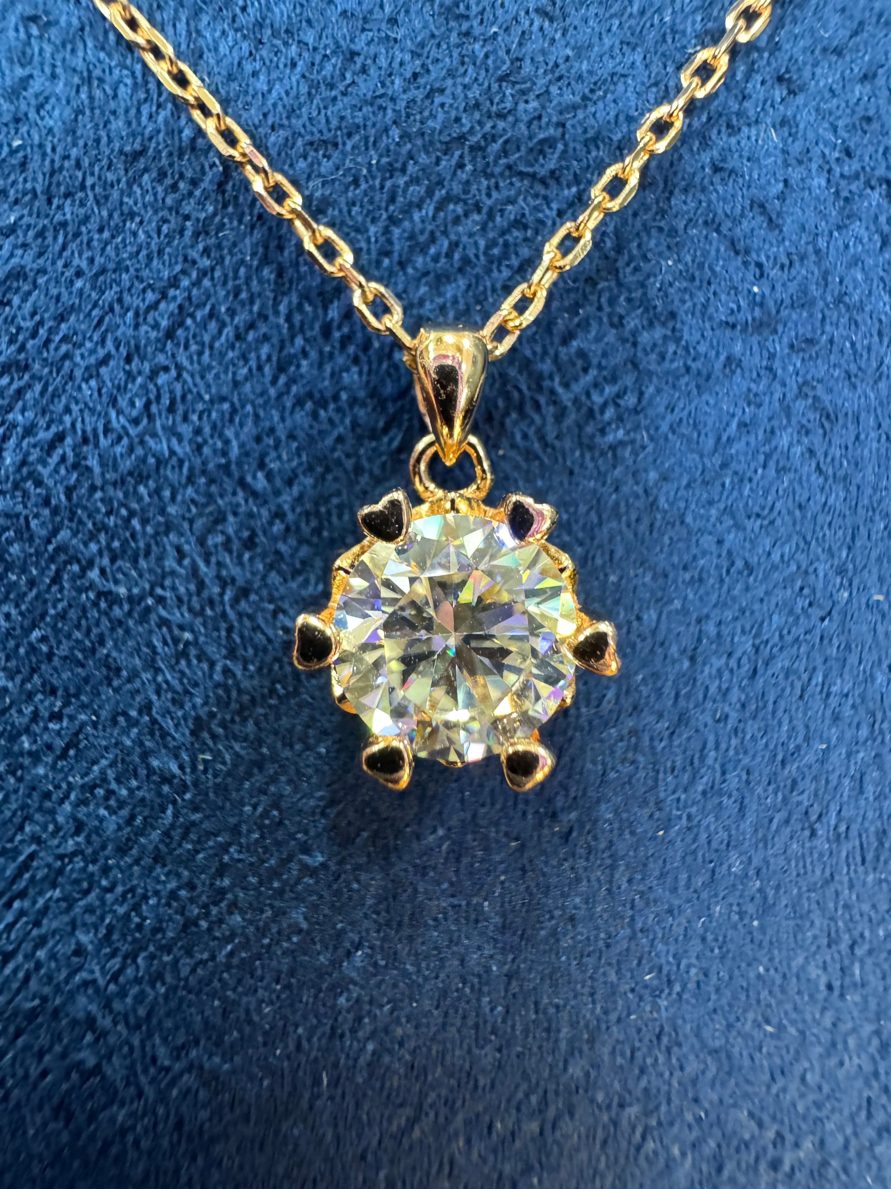 Rosegold moissanite necklace