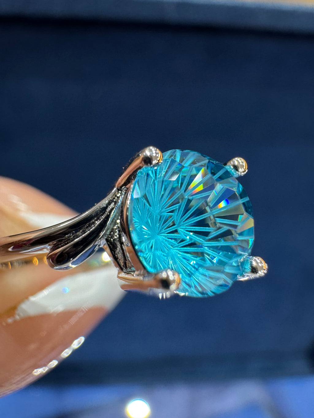 Anillo snowball blue