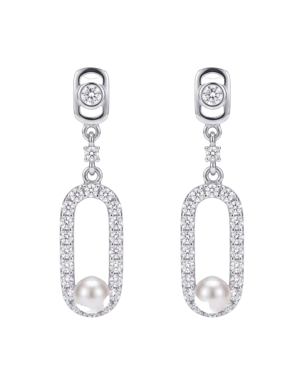 Aretes clip perla