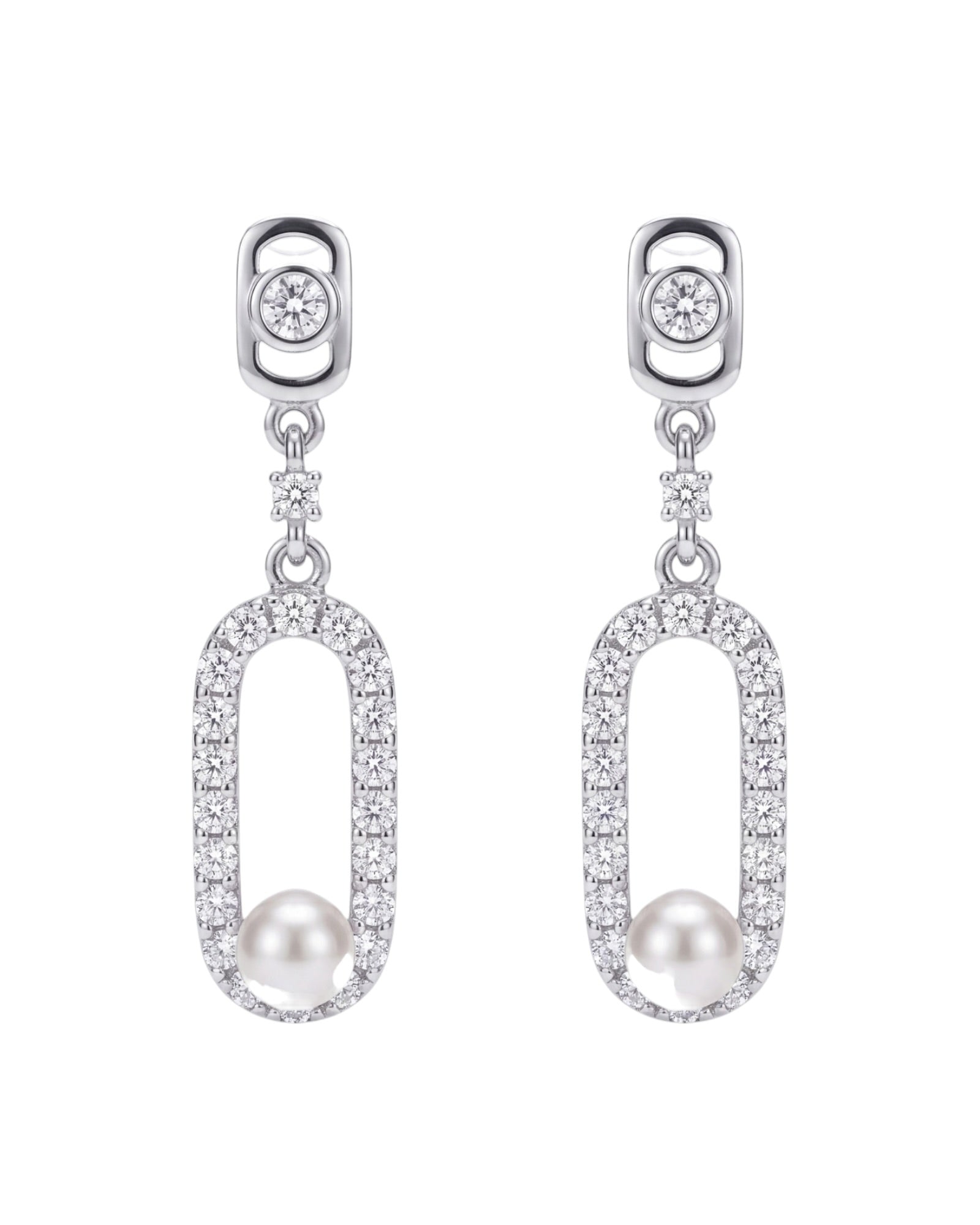 Aretes clip perla