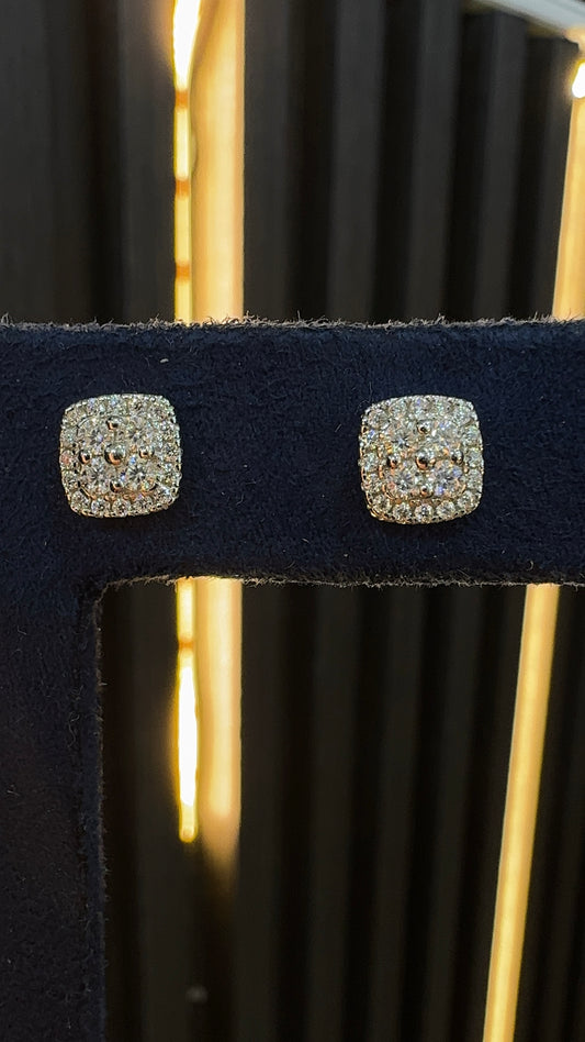 Aretes cuadro moissanita