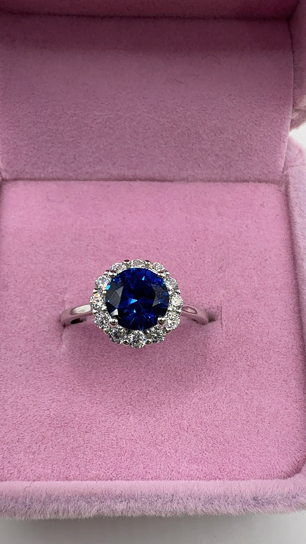 Anillo flor azul